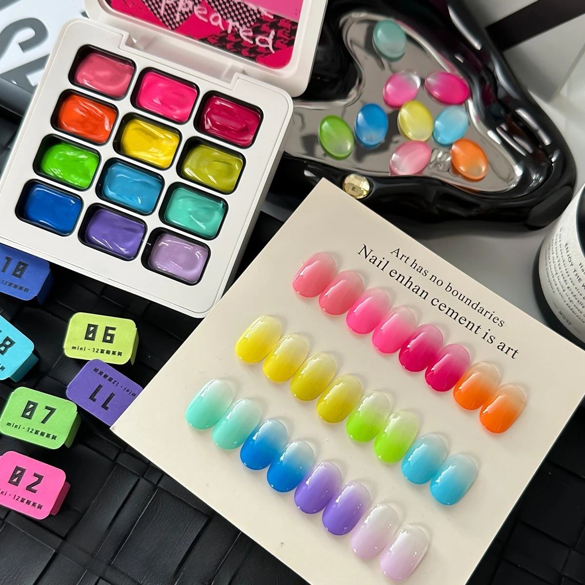 

12 цветов Pat Painting Гель-лак Ombre Гель-лак для ногтей для дома и салона Использование УФ/светодиодные гель-лаки Nail Art Все для маникюра