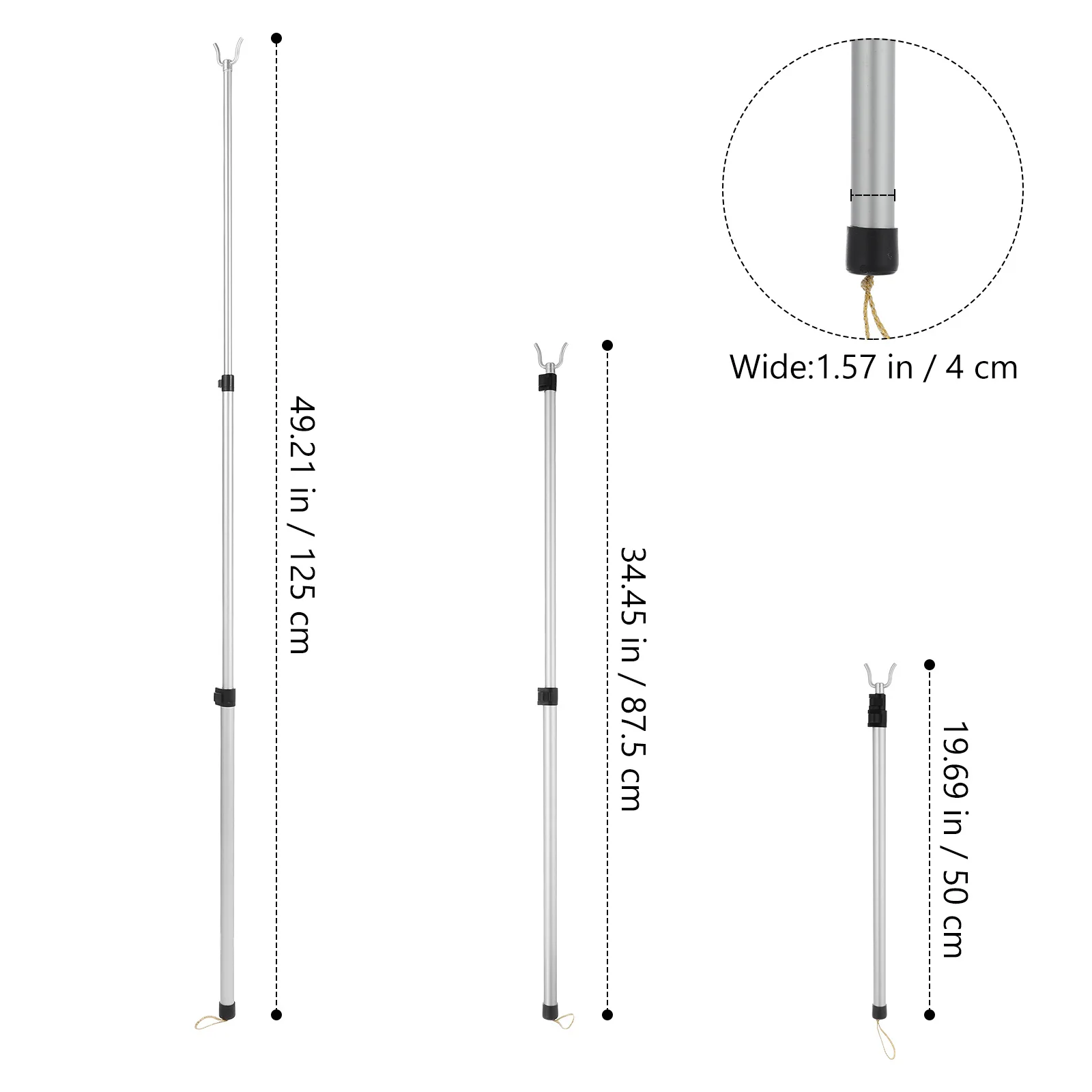 عمود ملابس للمنزل، قضيب غسيل قابل للسحب مع شماعة خطاف خزانة قابلة للتعديل، تدعم تصميم سهل التركيب #5