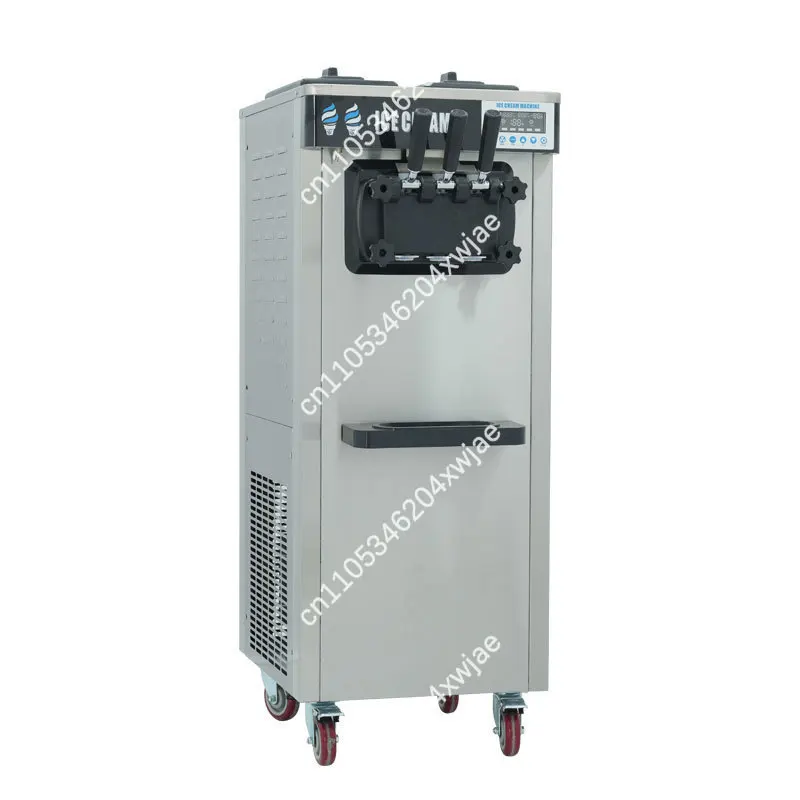 Automatic Three Flavor Ice Cream Maker with Cone Dispenser Stable Performance for Food Service