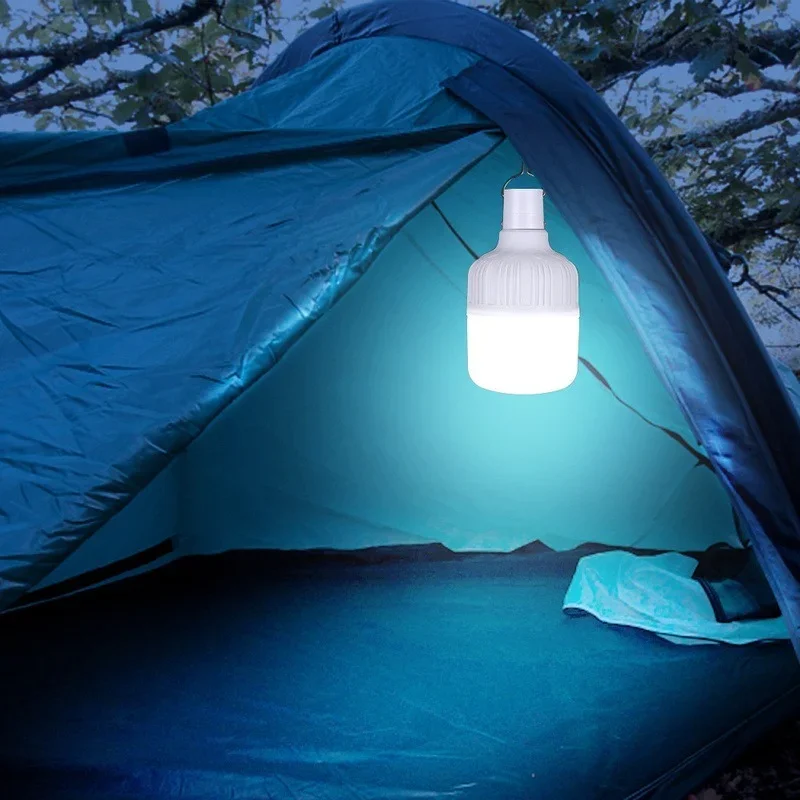 60W/130W Portable Lanterns USB Rechargeable Market Emergency LED Lights 3 Modes Waterproof Outdoor BBQ Camping Tent Lamp Bulbs