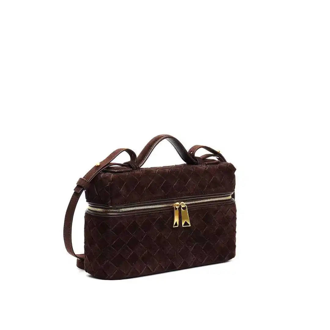 

2025 New Leather Woven Box Bag Large Capacity Commuter Messenger Bag Fashionable Versatile Portable Women's Bag