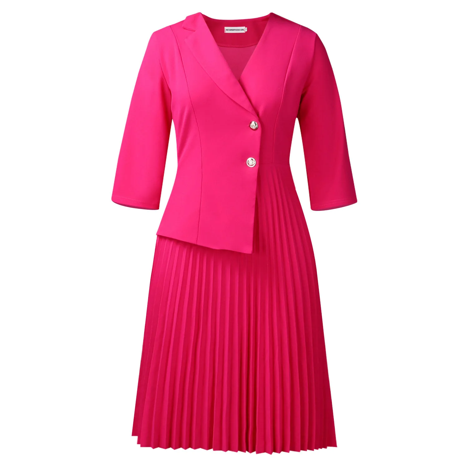 قميص نسائي شتوي جديد بياقة بدلة مقاس كبير فستان تجارة خارجي أنيق وأنيق ومطوي