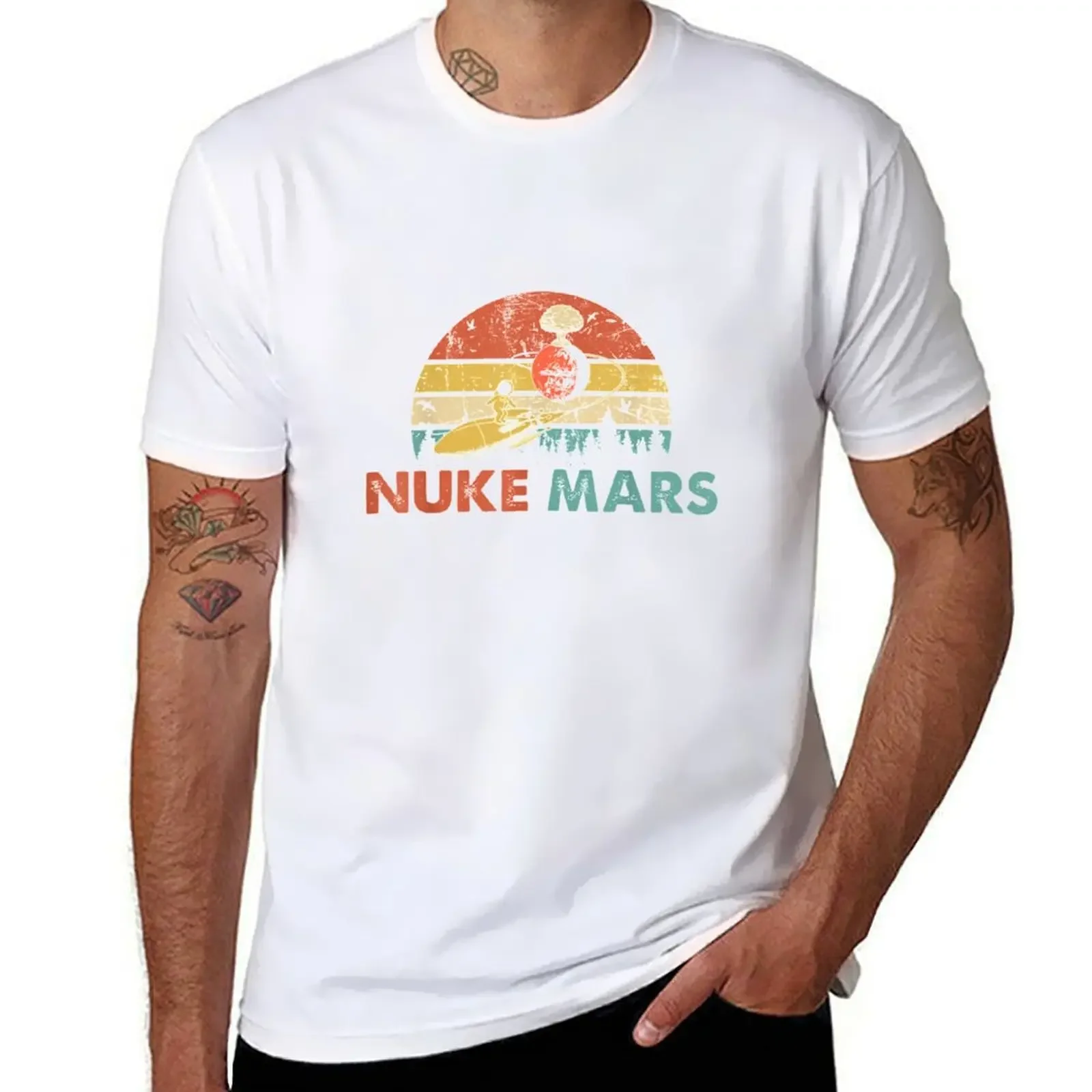 Nuke Mars Funny Astronauts Rocke png T-Shirt tops hippie clothes plus sizes oversized t shirts for men heavyweight new arrival