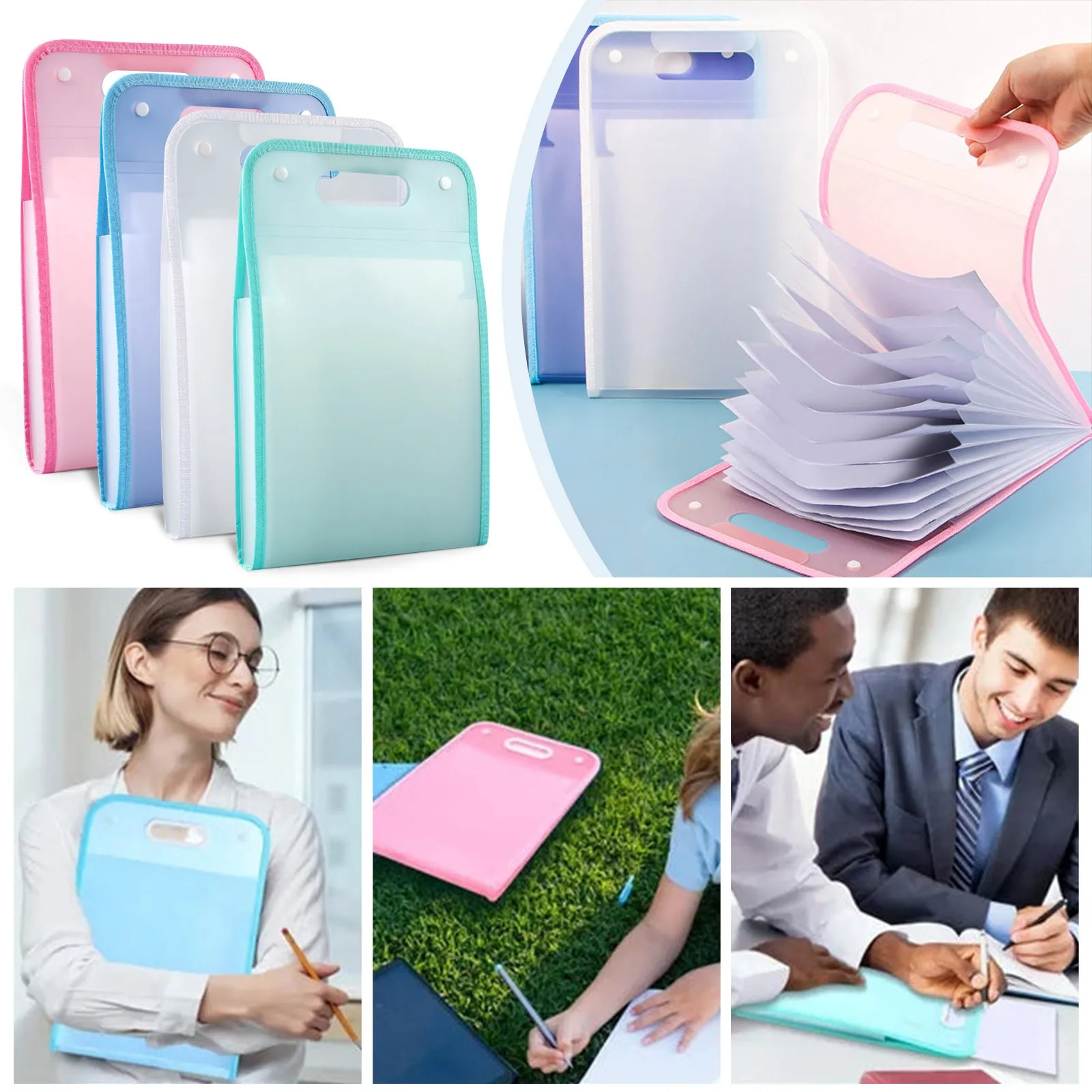 

Colorful File Folder Organizer A4 13 Pocket File Accordion Organizer Multi-Compartment Folder With Notepad Slot