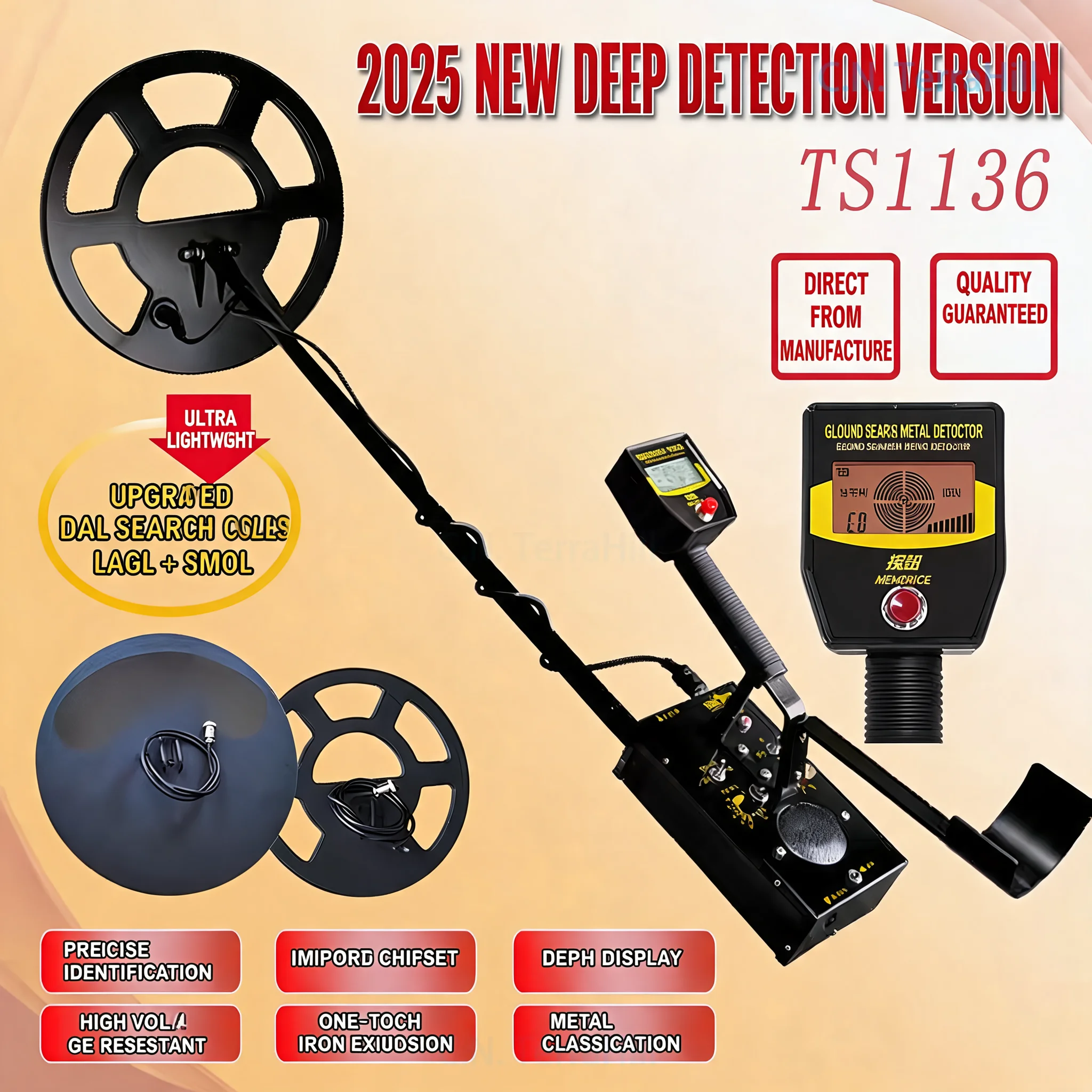 Handheld Metal Detector High Sensitivity Gold Digger Finder for Treasure Hunting Archaeology