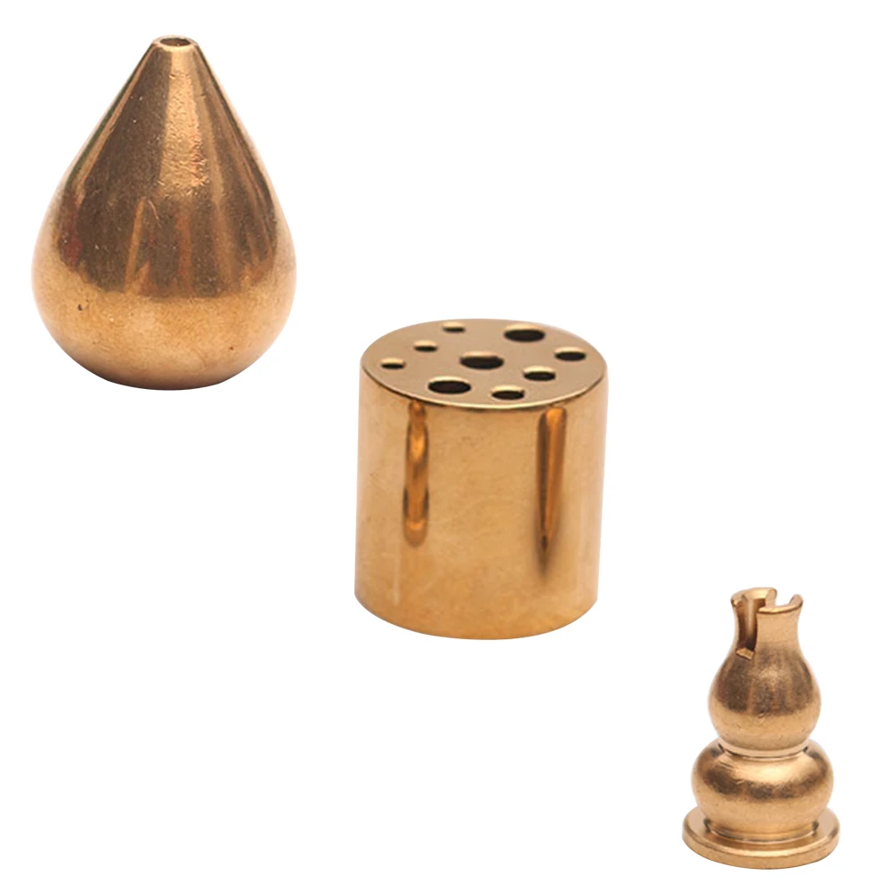 

3 Pcs Incense Holder Mini Copper Craft Decorative Pure Desktop Base Adornment Creative Home Temple Use Compact Size