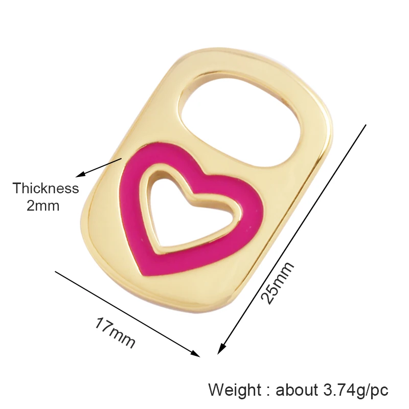 Soda Cap Two Holes Charm Pendant Colourful Attachment , Gold Plated Colour , Fashion Trendy Handmade Jewelry Findings K54