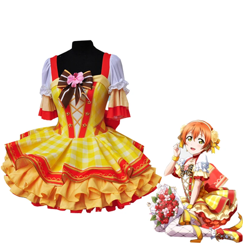 Custom Size LoveLive Flower Bouquet Hoshizora Rin Cosplay Costume Female Dress Uniform Halloween Outfits Women Anime Clothes Cos