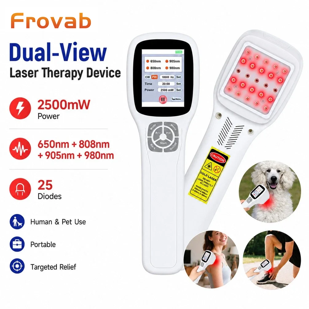 Frovab 4-in-1 Multifunction LLLT Light Therapy Device High Power 2500mW Non-Invasive for Joint Pain Wound Healing Human Animal Vet Use