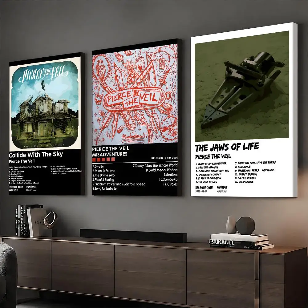 P-Pierce T-The V-Veil Music Album Framed Wall Painting Ready To Hang Canvas Wall Art Poster For Bedroom Home Decor Gift