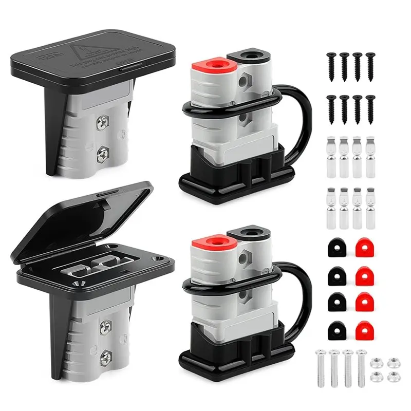 GTBL 4Pcs 120A Battery Quick Disconnect Connectors With Flush Mount Plates And Dust Covers For SB120 For Trailer RV