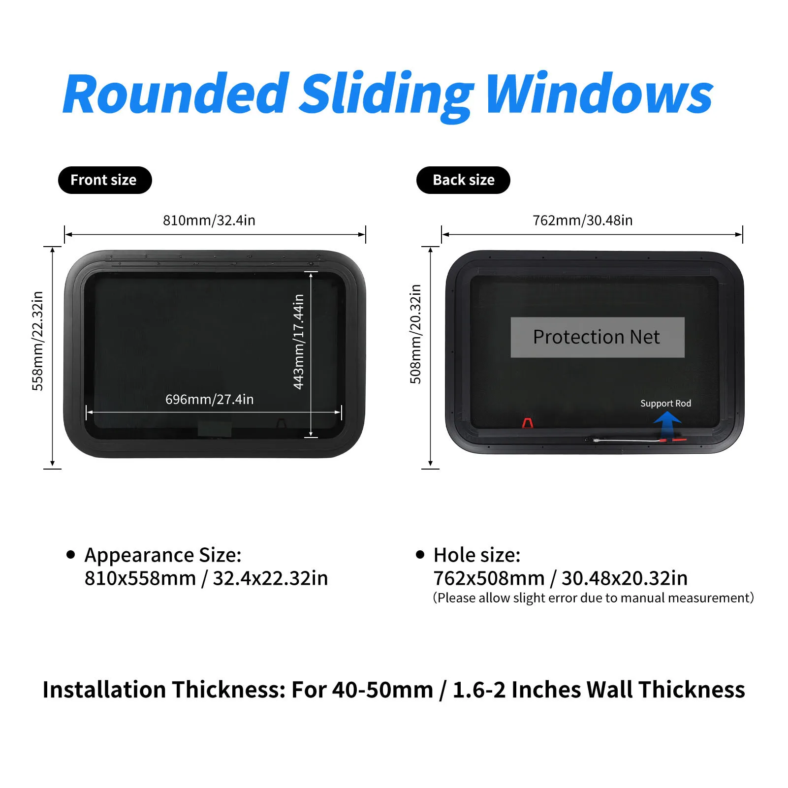 창문 자외선 차단 RV 창문 산화 방지 알루미늄 합금 프레임 트림 포함 모터홈용