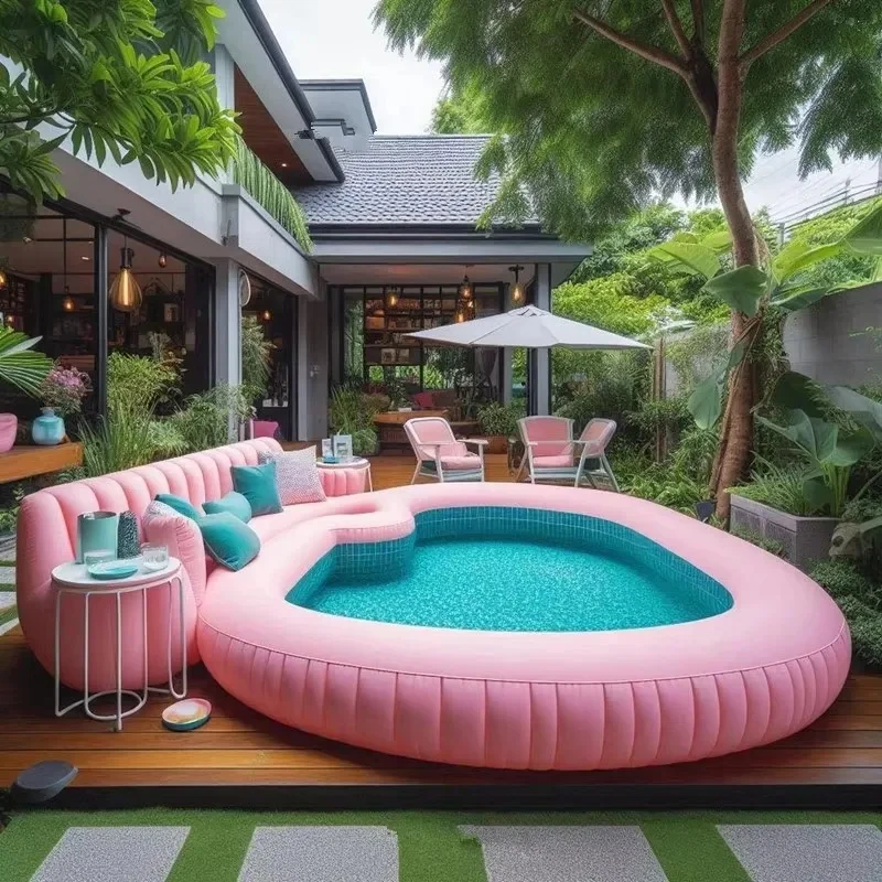 Luxury Large Infla Sofa For Swimming Pool Outdoor Water Floating Patio Furniture