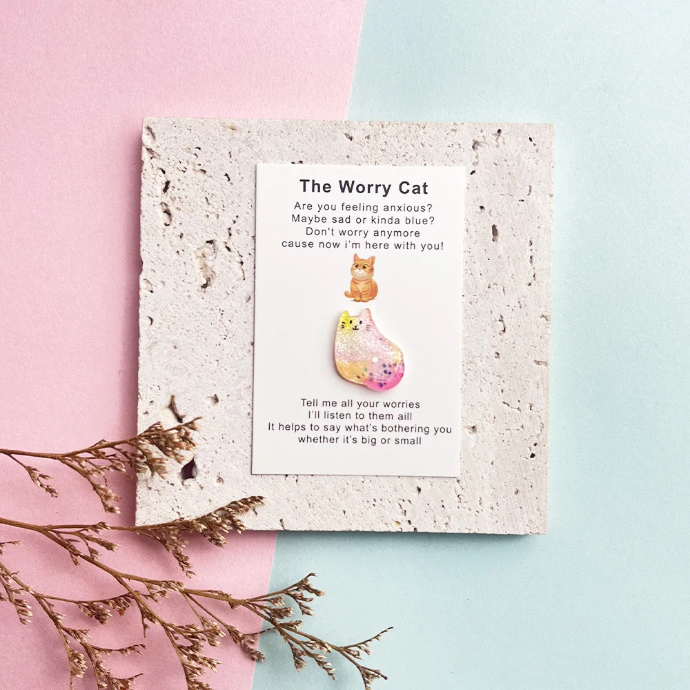 1 قطعة بطاقة عناق الجيب الملهمة متعة القط العاطفي لأي شخص في الحاجة إلى تشجيع صديق هدية مثالية ديكور الحفلات