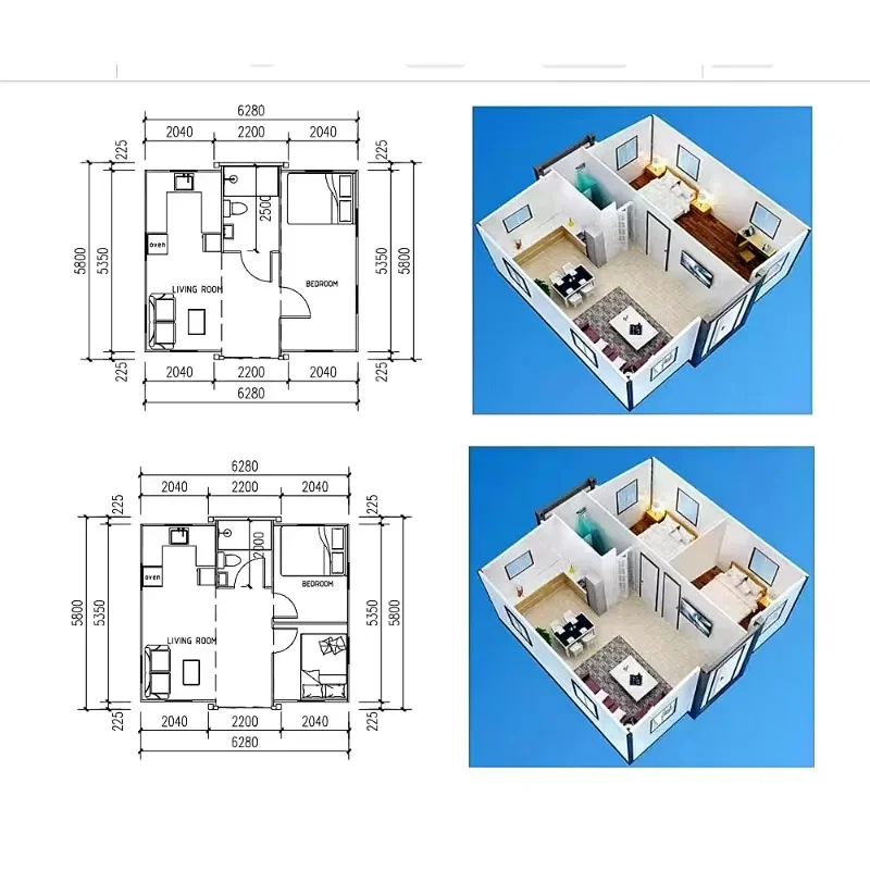 Portable Mobile Home 2 3 4 Bedroom Expandable Container Houses Steel Structure Frame Quick Build 20 ft Tiny Homes Garden Rooms