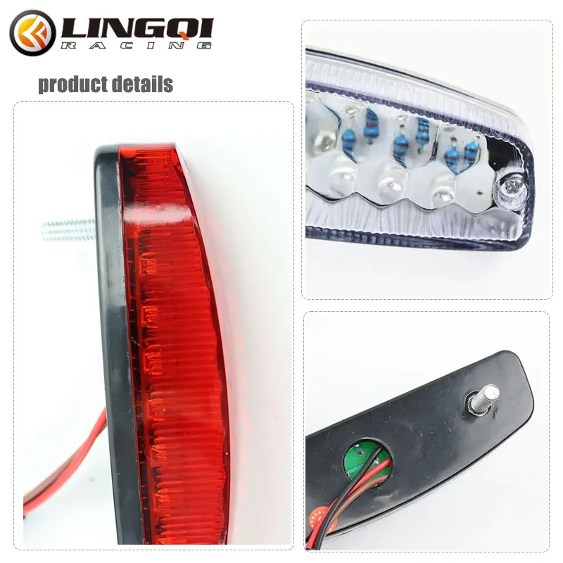 Motorcycle Rear Tail Signal Light LED Taillight ABS Material Brake Lights Universal For ATV Pit Dirt Bike Accessories