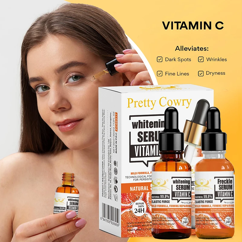 Soro vitamínico ilumina o tom da pele, reabastece e bloqueia a umidade, acalma e repara a pele e é adequado para todos os tipos de pele