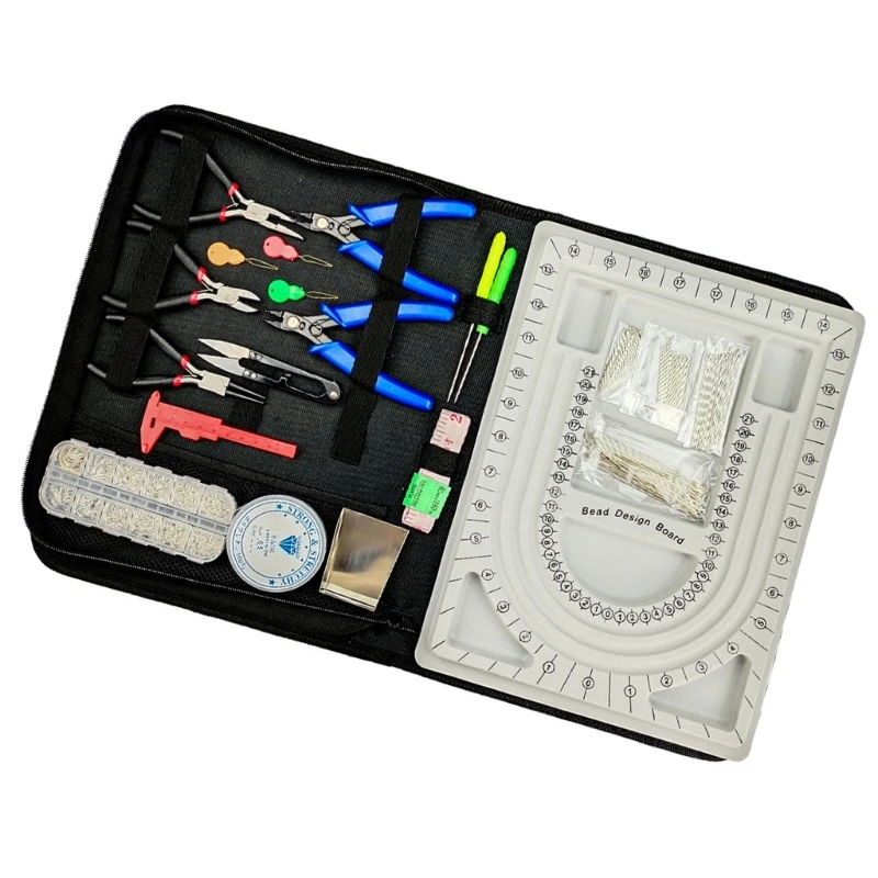 Jewelry Creation Set Beading Supplies Handmade Jewelry Crafting Set with Multi Size Needle Caliper Awls Scissors Dropship