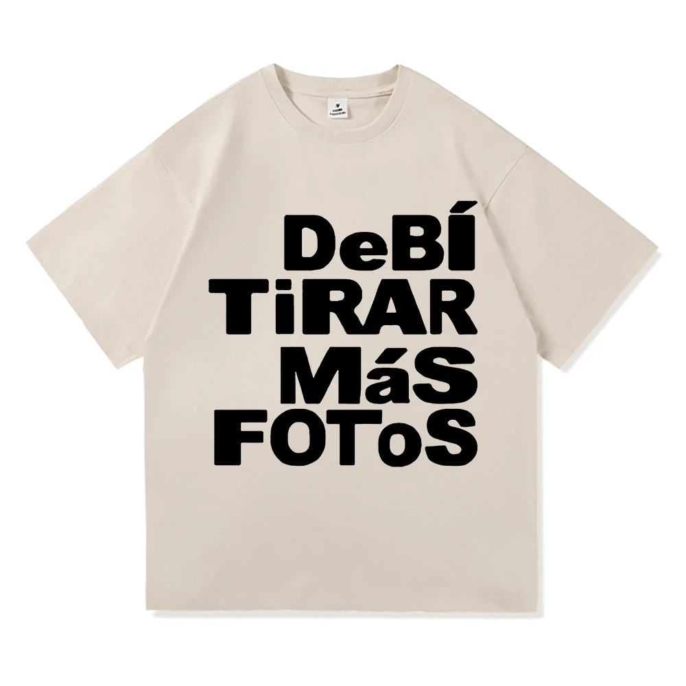 Bad Bunny DeBÍ TiRAR MáS FOToS T Shirt Men/Women Aesthetic Letter Debí Tirar Más Fotos T-Shirt Unisex Vintage Cotton Tees Shirts