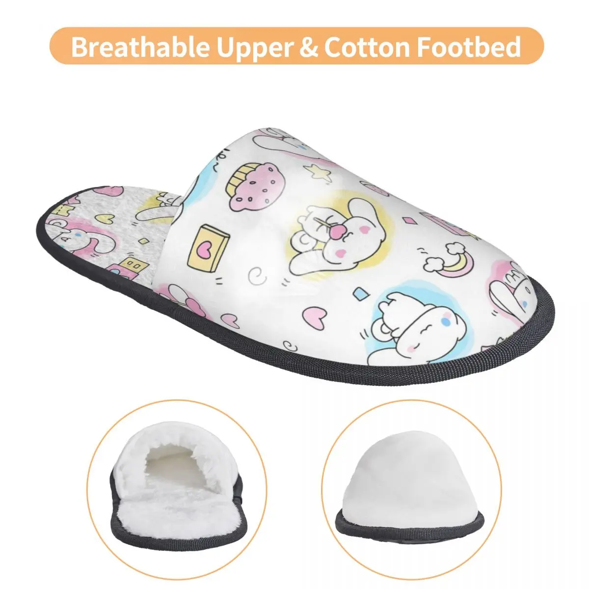 Custom Cinnamoroll New Anime Cozy Scuff Memory Foam Slippers Women Spa House Shoes image 3