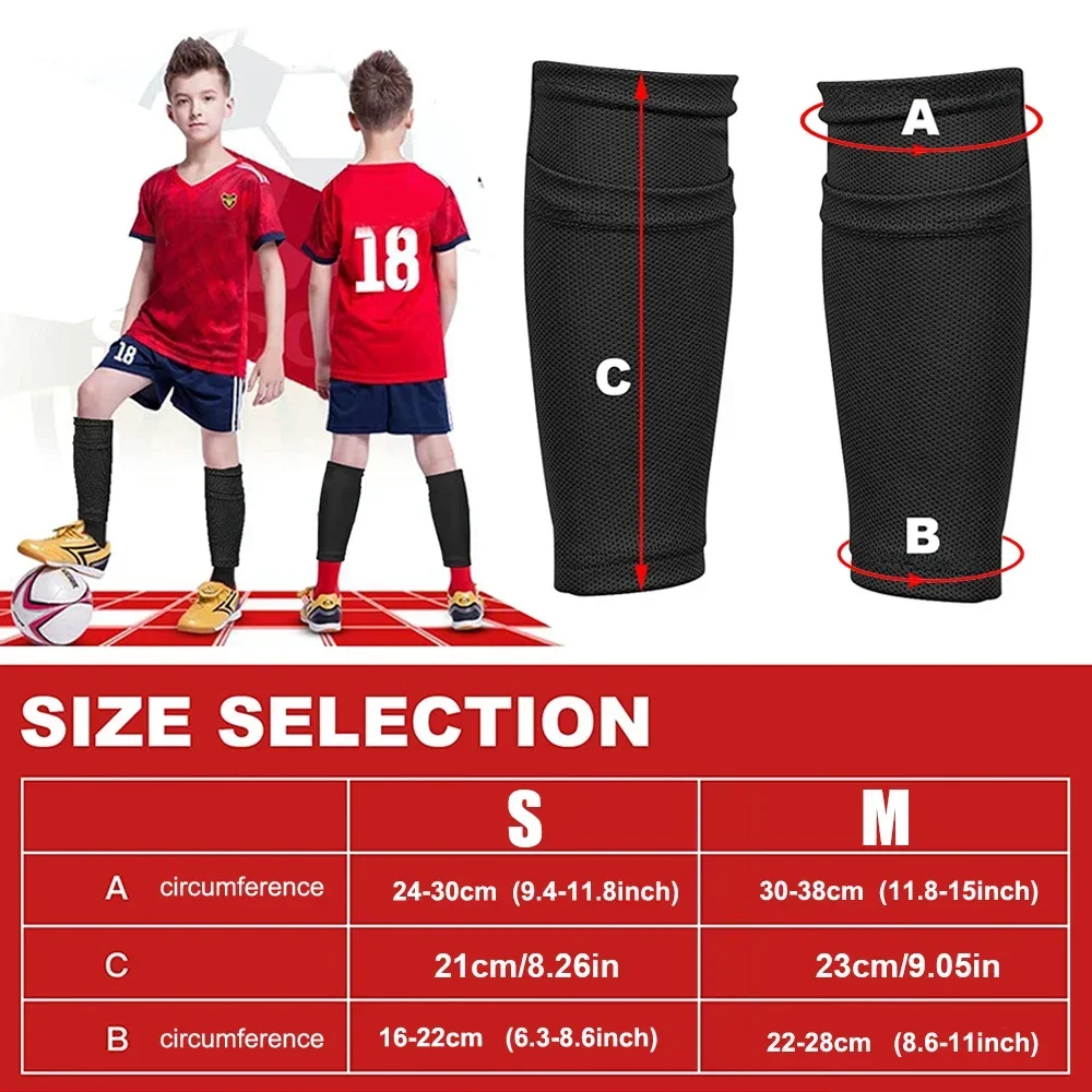 Kids Soccer Shin Guard Sock, Leg Performance Support Polyester Soccer Shin Guard Sleeve Holder with Pocket for Soccer Sport