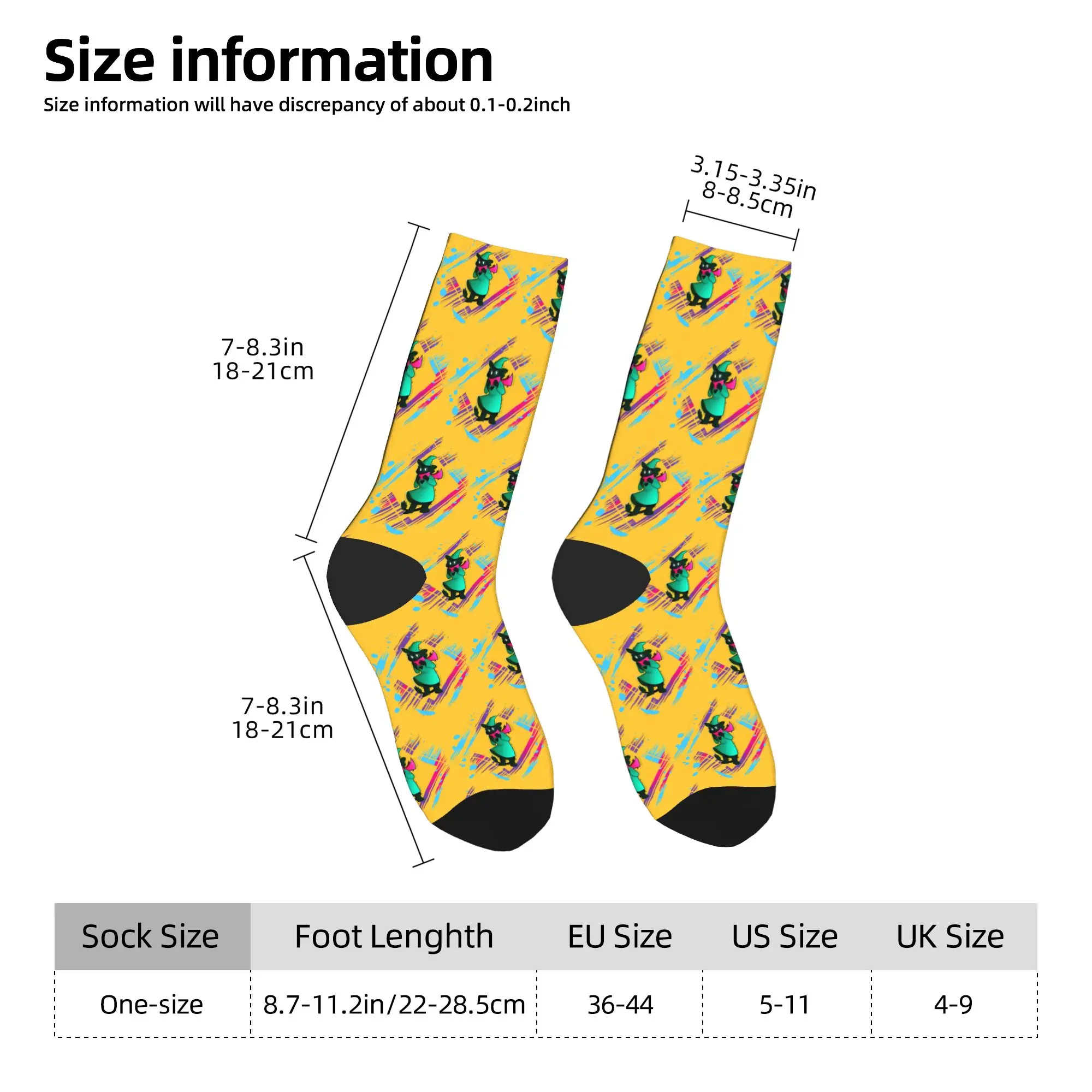 Calcetines de moda para hombre Hip Hop Ralsei Deltarune Sprite calcetín artístico poliéster deporte calcetines de mujer Primavera Verano Otoño Invierno