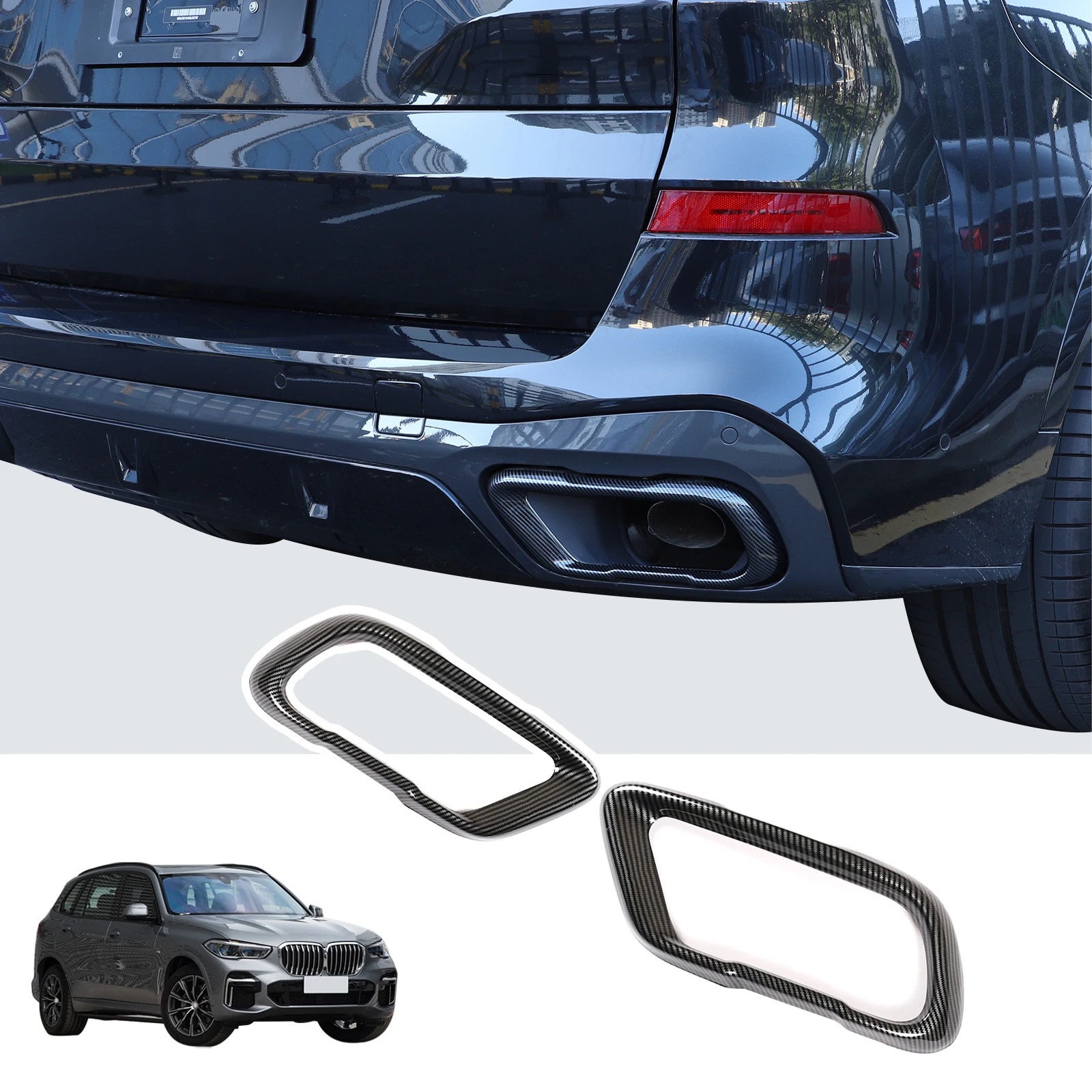 For BMW X5 G05 X6 X7 G07 2019-25 Car Styling Car Tail Throat Accessories Tail Muffler Exhaust Pipe Output Cover Car Decoration 2