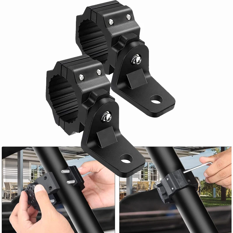 Uchwyt na latarkę UTV, mocowanie listwy świetlnej, wytrzymały wspornik 1.75-2 cala do klatki bezpieczeństwa, aluminiowy uchwyt na flagę, mocowanie lampy terenowej do Polaris RZR Can Am