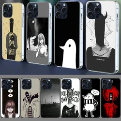 Oyasumi Punpun Clear Case For Apple iPhone 12 13 Mini TPU 11 14+ 15 16 Pro Max Capa Plus XR X XS Max Phone Cover Silicone Cute F