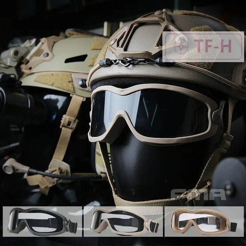 FMA Tactical JT Spectra Goggles Sigle Layer Lens / Double Layer Lens Goggles for Helmet Rail Mount / Head Wearing