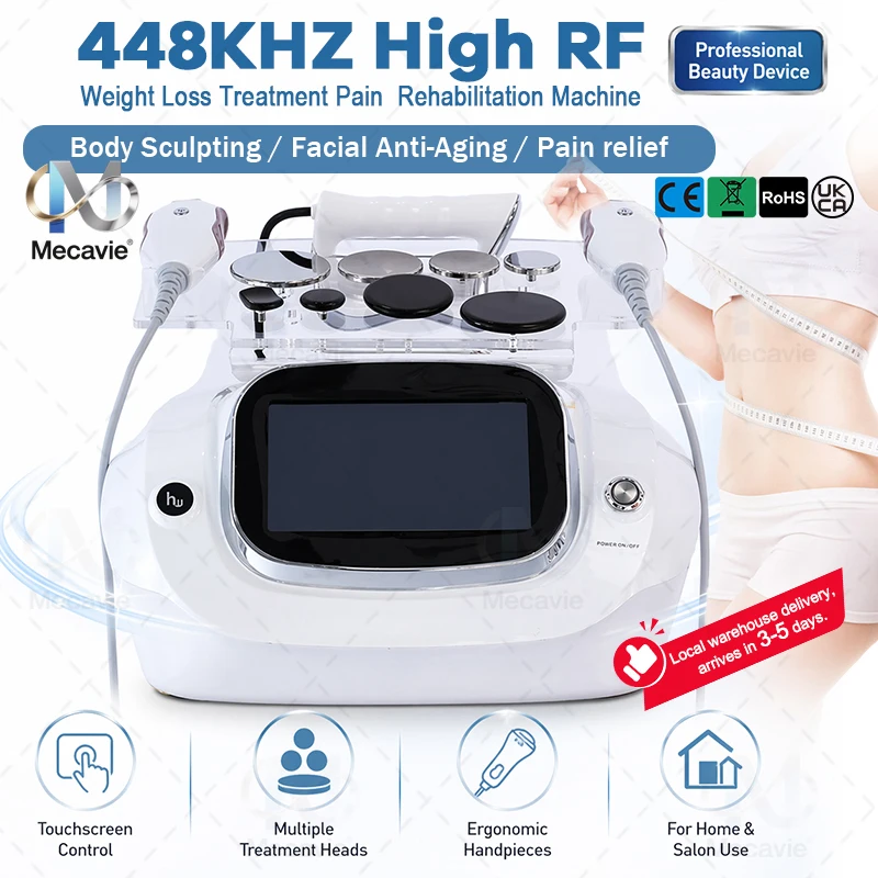 CE Certified 448KHz Portable RF Therapy Machine for Skin Tightening Body Contouring Muscle Pain Relief Home Salon
