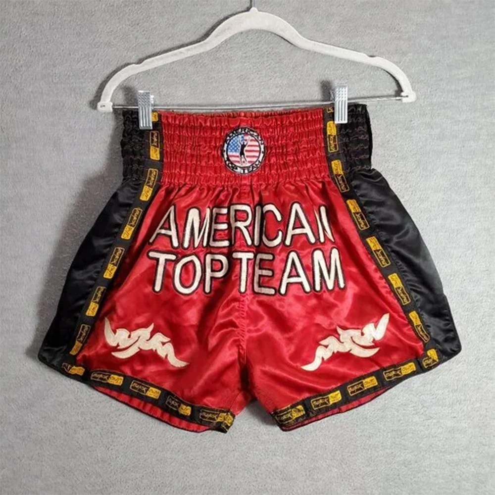 2026 صيف جديد ريترو الأمريكية الرجال سراويل ملاكمة كبيرة الأحمر الملاكمة التايلاندية الأسود موضة غير رسمية سرعة الجافة الرجال السراويل الرياضية #1