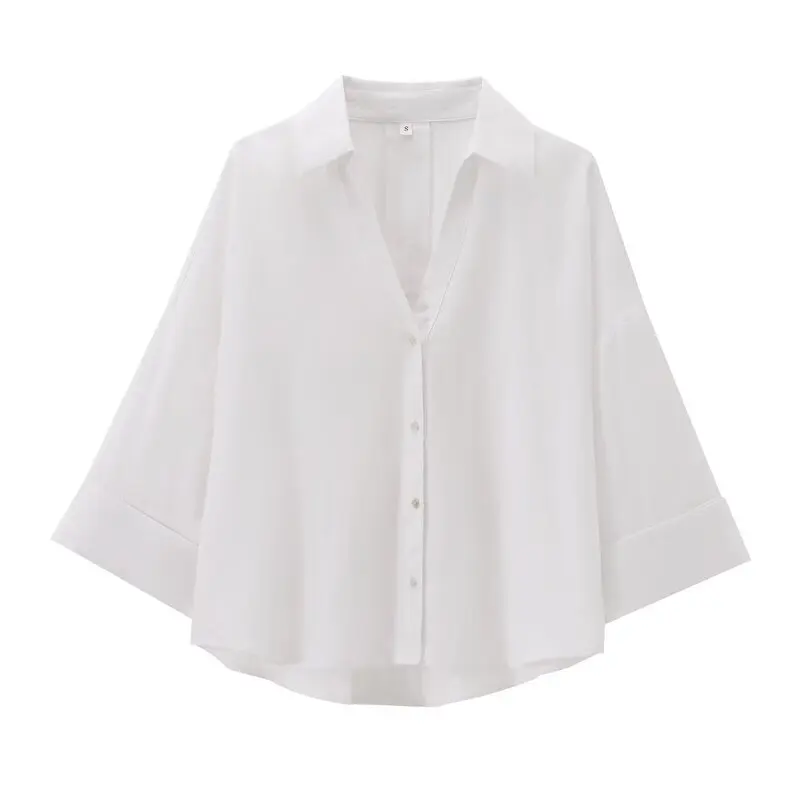 

Casual Loose Wide Sve Linen Blend irt for Women Versatile Autumn New Sle Comfortable Breathable Anti UV Long Sve Po...