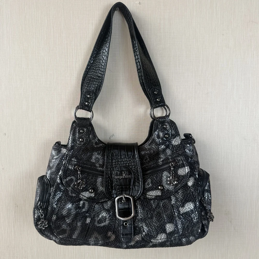 

Angel kiss Handbag Women Large Shoulder Bag Satchel Top-handle PU Shoulder Bag Vintage Dumpling Pack Multi-pockets Shoulder Bags