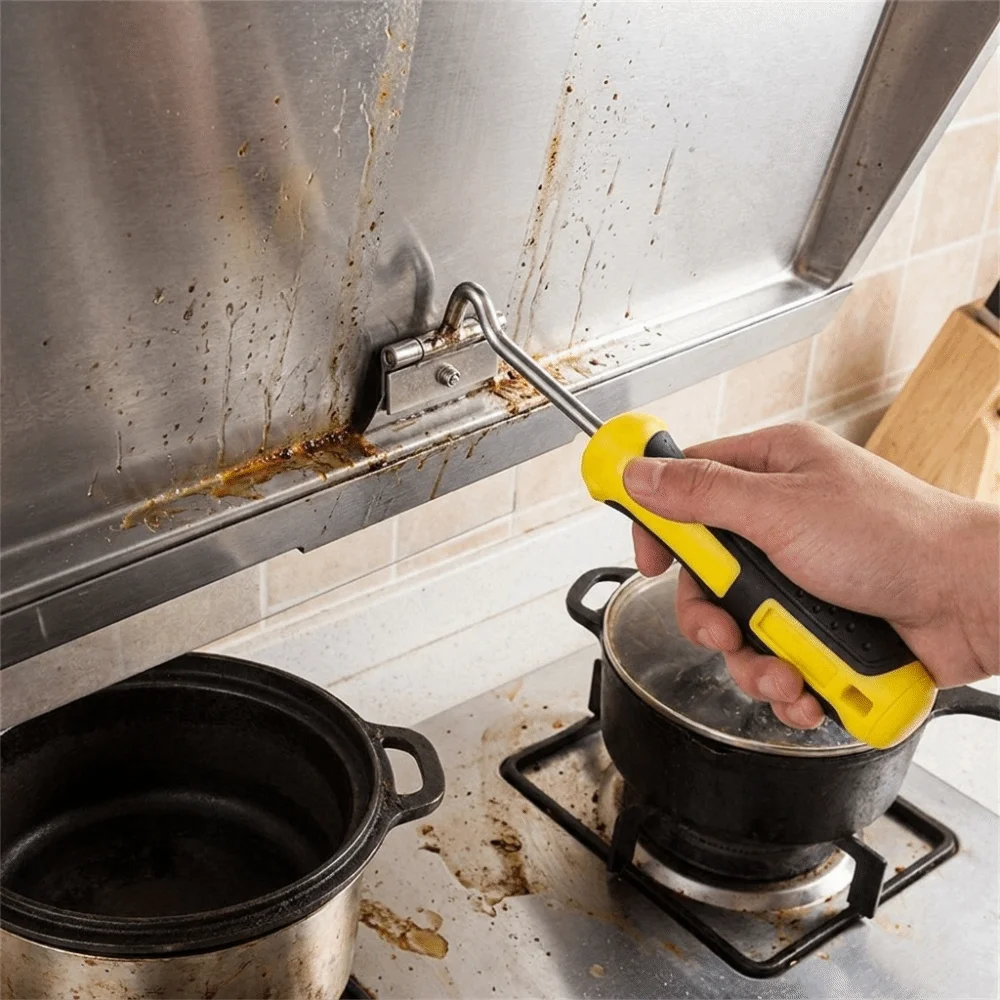 Metal Blades Cleaning Scraper Non-Slip Grip Two-Color Grip Oil Cleaning Blade Replaceable Blade Compact Structure
