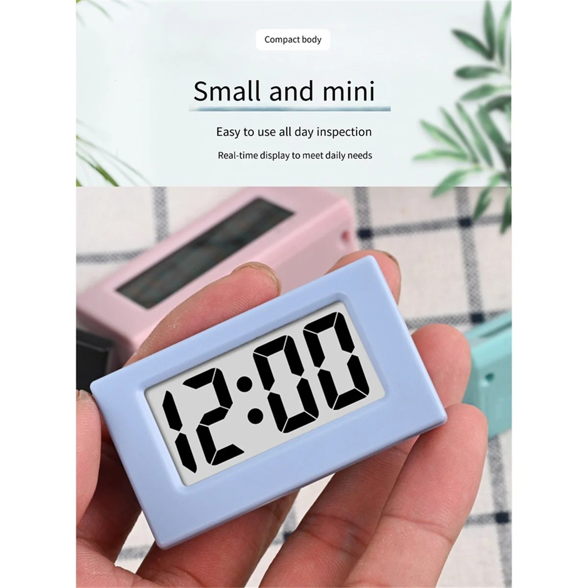 Mini Desktop Clock com Triângulo LED Screen, Alarme Digital Lectronic, Decoração Rosa para Casa, Mesa de escritório, Quarto