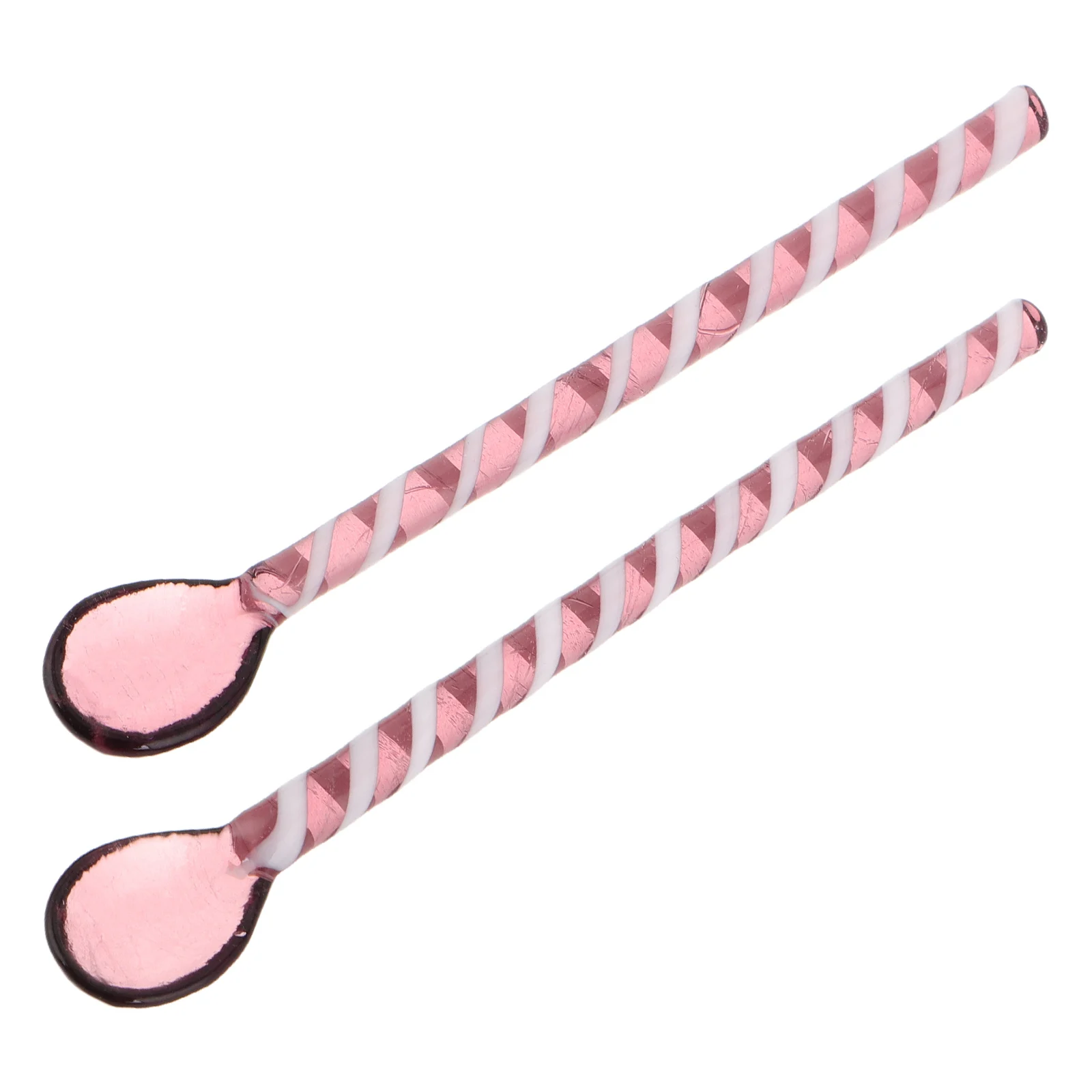 

2Pcs Colorful Glass Coffee Spoon Long Spiral Handle Stirring Spoons for Coffee Tea Dessert Use Glass Spoon Small Spoons