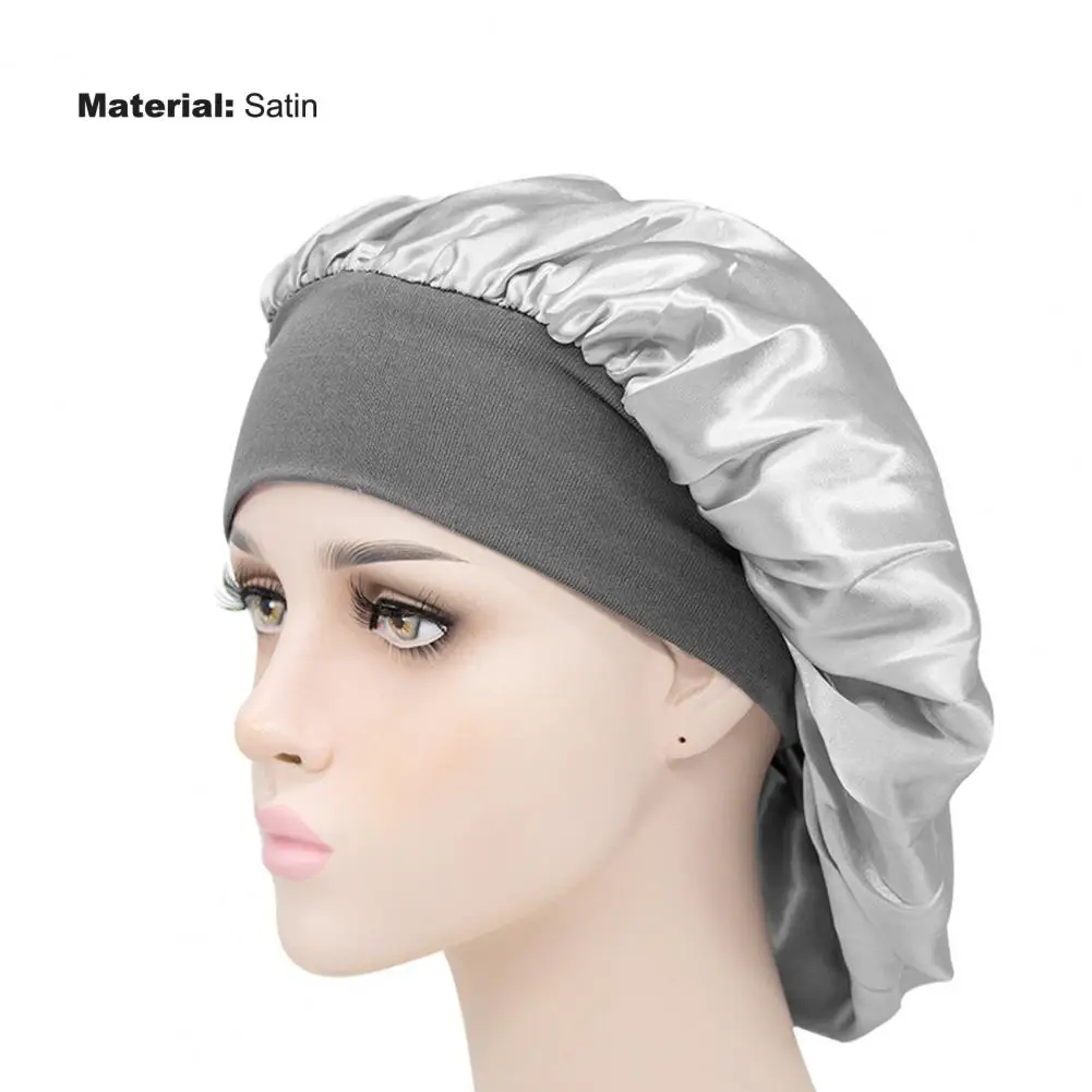 Wide Elastic Satin Stretchy Headband para Mulheres, Cap Sleep Night, Capô de Cabelo, Tampa do Chapéu, Diâmetro, 31cm