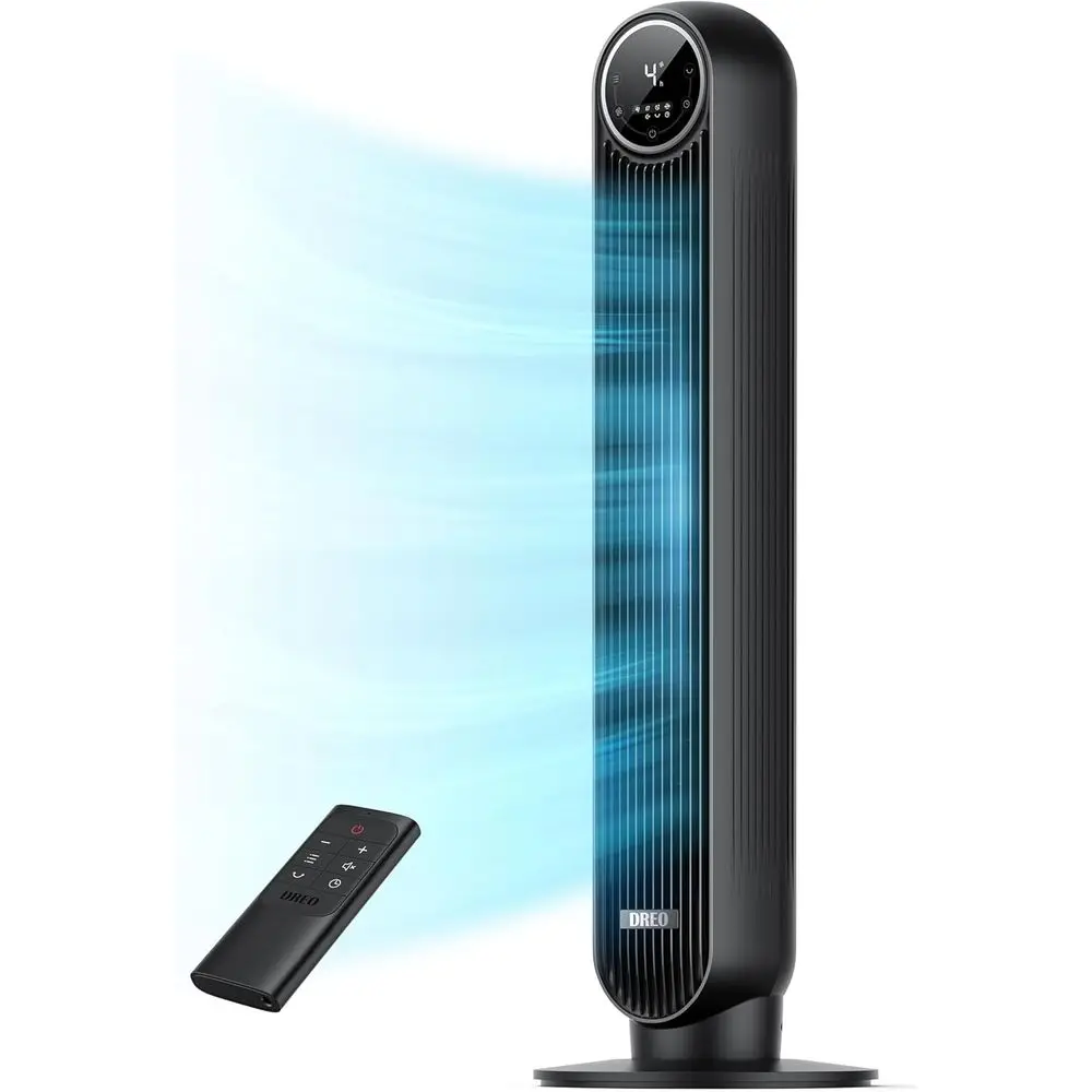 

2026 Model DC Fan with 28t/s Speed, Ultra Quiet, 8 Speeds, Oscillating Blade, Remote Control, Black