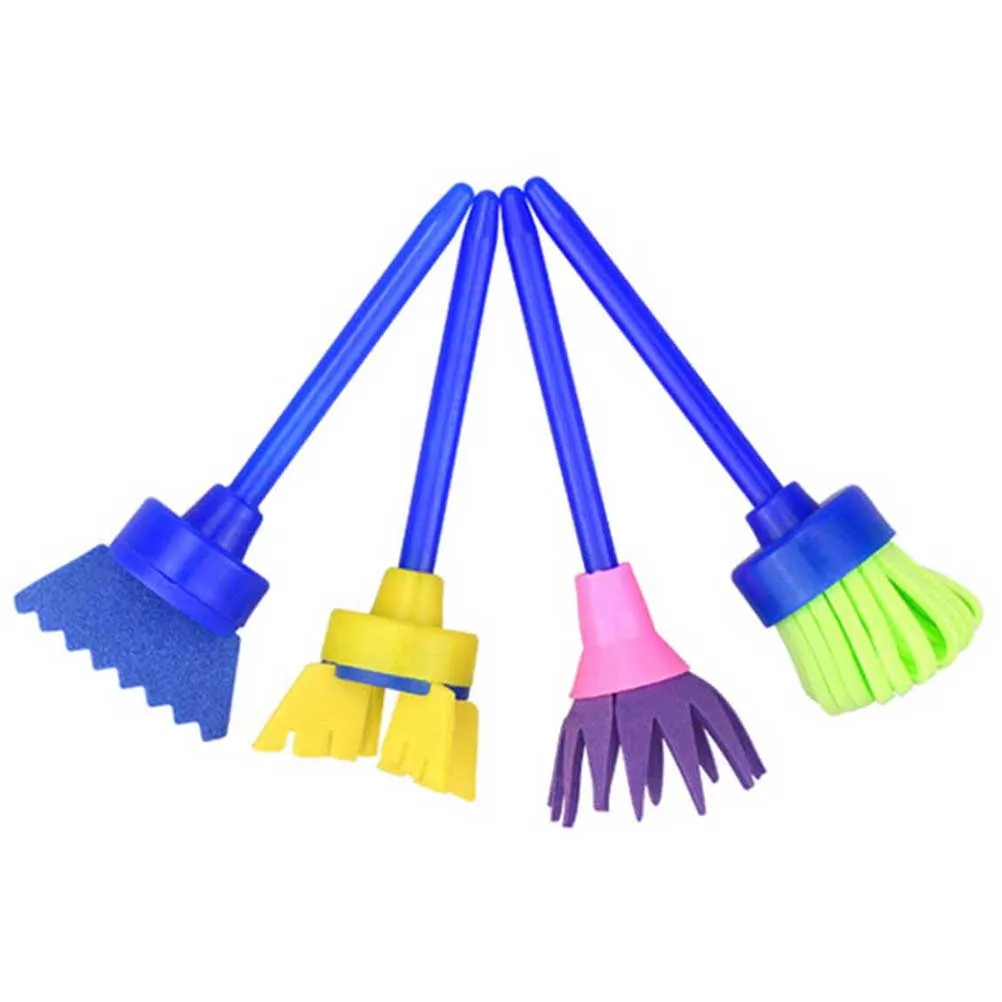

4 Pcs Painting Sponge Brush Brushes Materials Roller Rollers for Kids Child Sponges