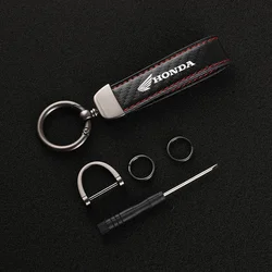 Leather Motorcycle keychain Horseshoe Buckle Jewelry for Honda CB400CB650FCBF CBR25ORR CRF SH3O0 NC75O HONDA