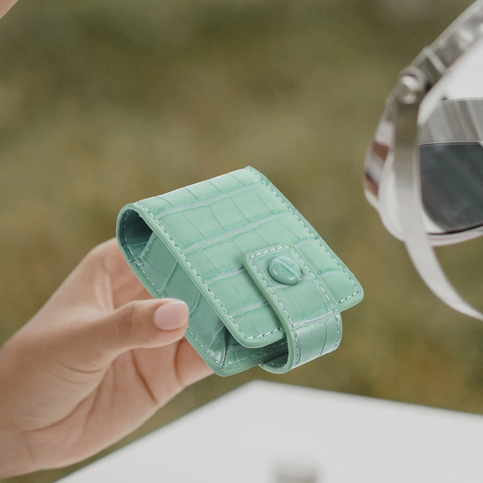 

Small Case Bag With Mirror Portable Makeup Pouch Organizer Travel Storage Container Lipstick Pouch Lipstick Case With