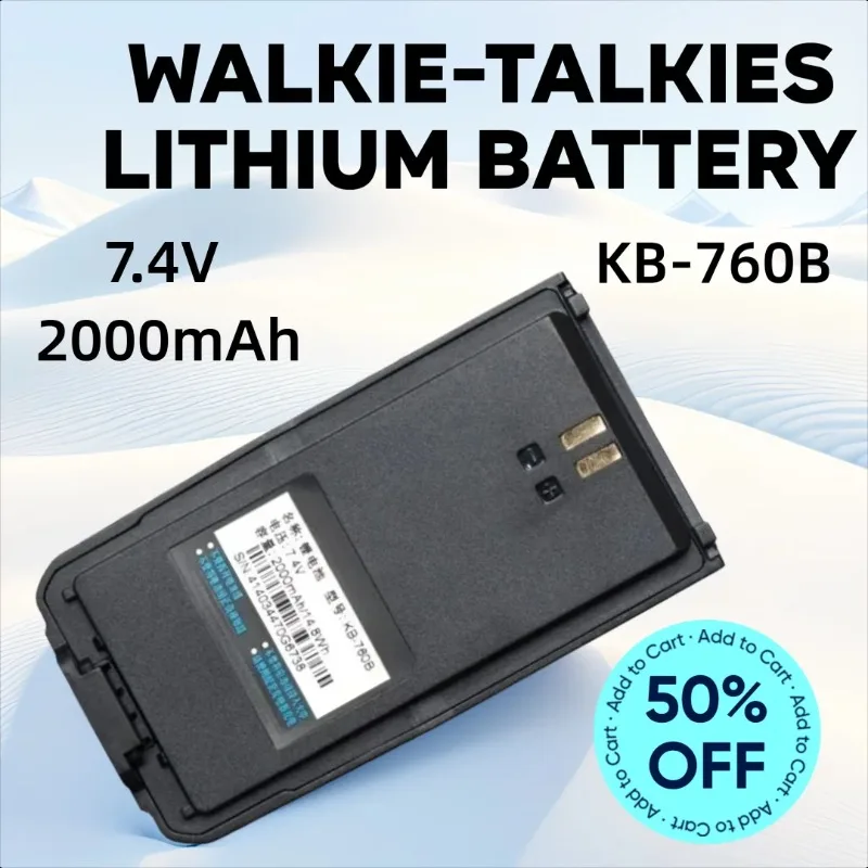 

7.4V 2000mAh New KB-760B for Kirisun S565 760 780 S8 DP405 DP415 Walkie-Talkies Lithium Battery