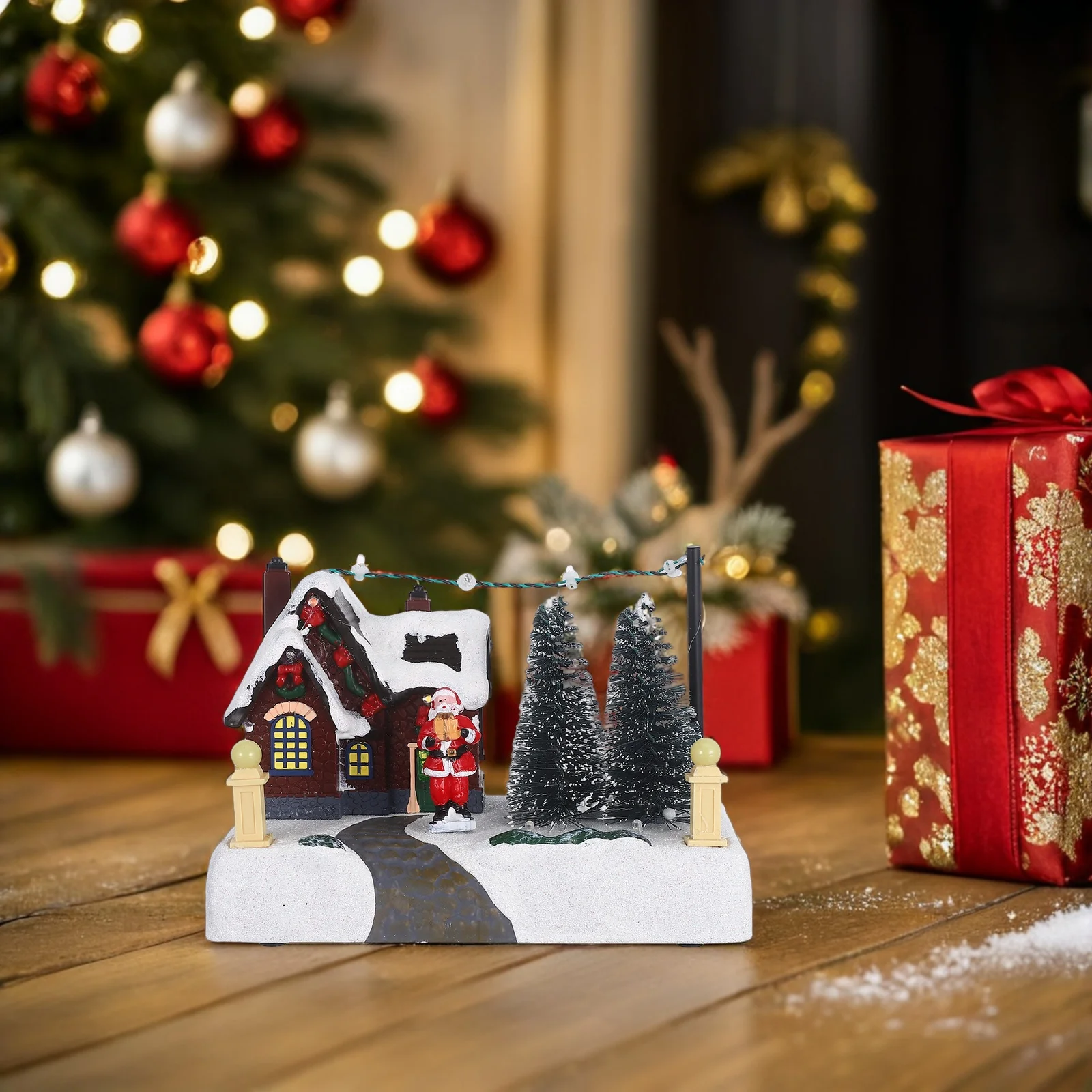 

Christmas Light Up Ornament Decorative House Table Centerpiece Festival Ornaments