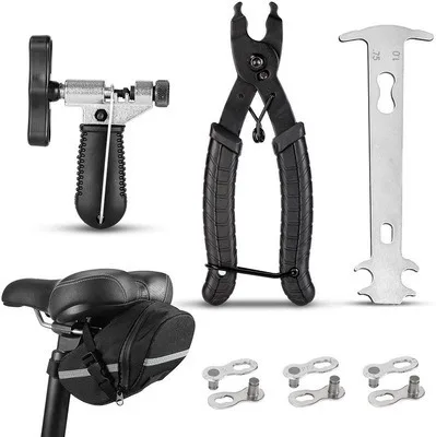 Kit de ferramentas para reparo de bicicletas, conjunto de reparo de punção multifuncional 15 em 1/16 em 1 para manutenção de bicicletas