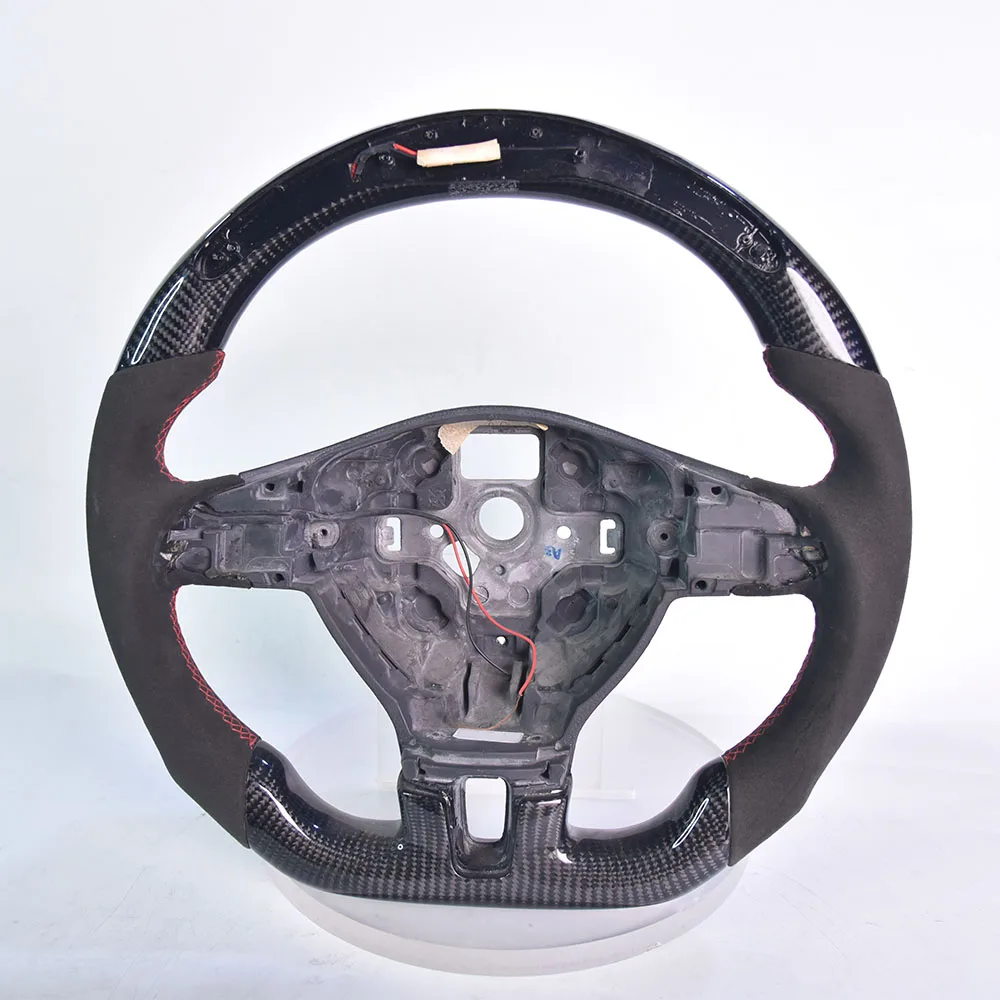 Carbon Fiber Suede Steering Wheel With Dynamic Ambient LED For Volkswagen CC Passat