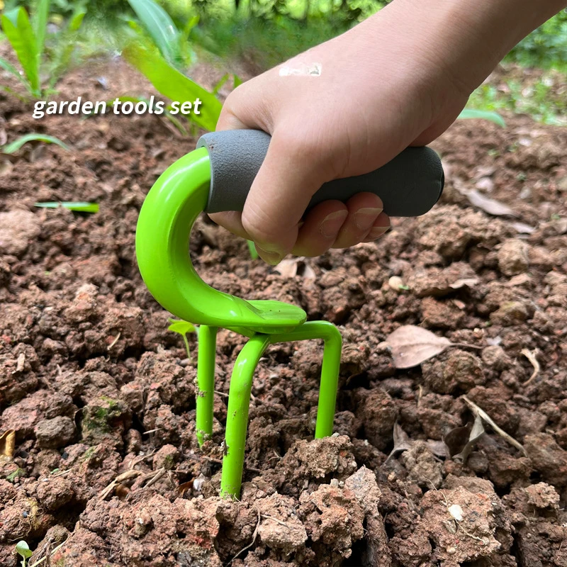 Land Turning Tool Soil Loosening Steel Fork Digging Sweet Potato Scallion Fork Radish Agricultural Manure Fork Manganese Steel