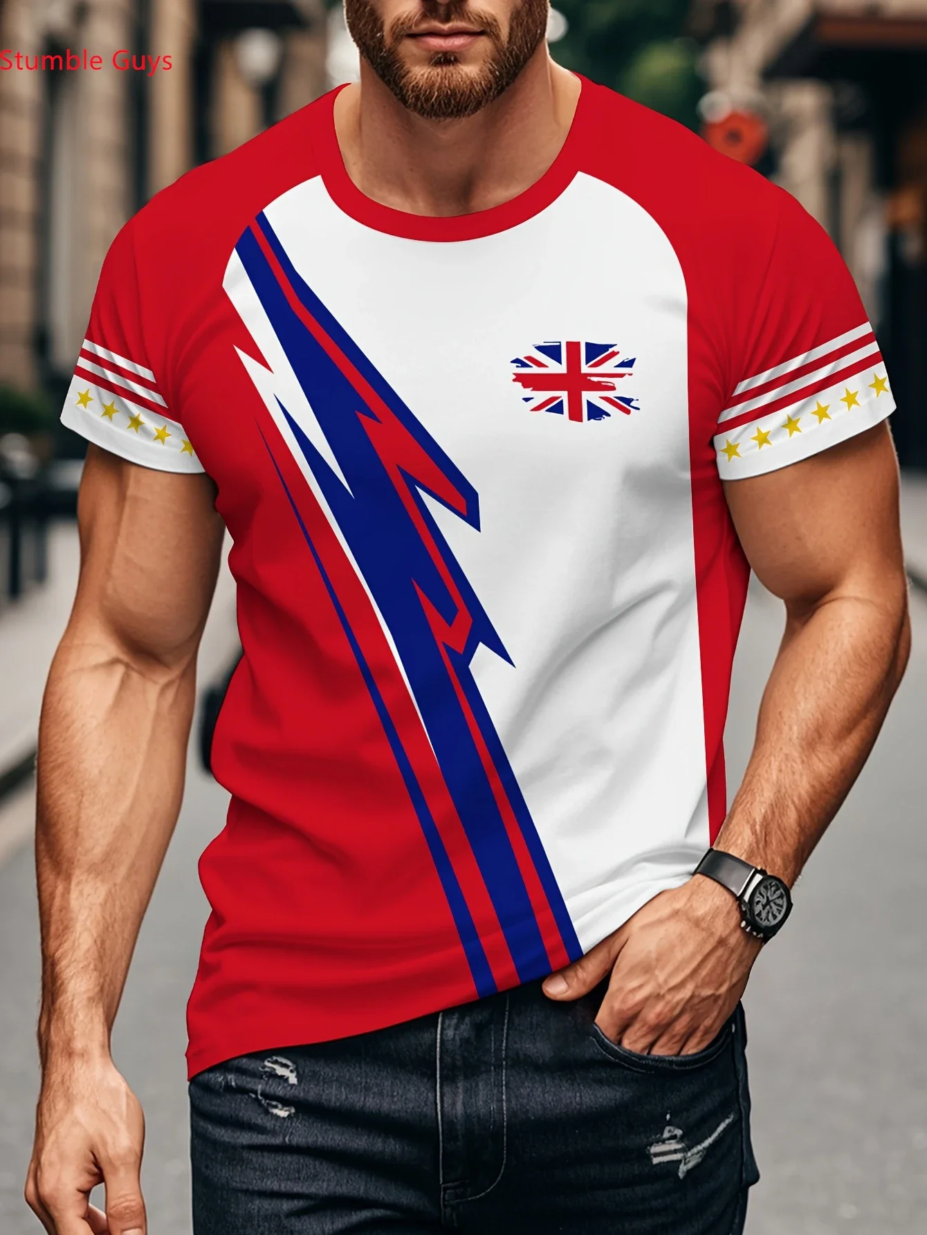 Sommer Herren Mode Sport T-Shirt Kurzarm Atmungsaktiv Schnelltrocknend Leichtgewicht Bedrucktes Trikot Athletisches Oberteil