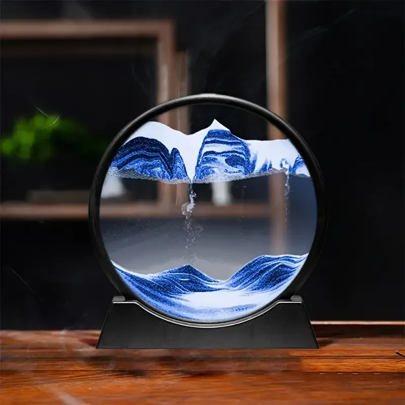 1pcs 3D Dynamic Quicksand Painting Ornaments Decompression Gift  for Boyfriend And Girlfriend Gifts Office  Bedroom Ornaments