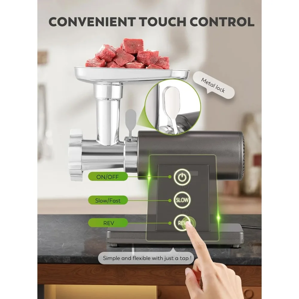 مفرمة لحم جديدة كهربائية 3200 وات مفرمة لحم ماكينة تقطيع متعددة الوظائف مع شفرة تقطيع 3 أطباق طحن 3 أدوات سجق #4